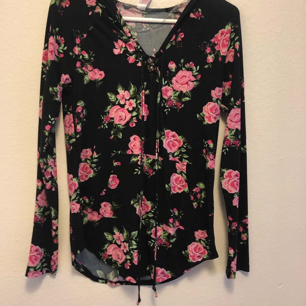Hooded floral shirt